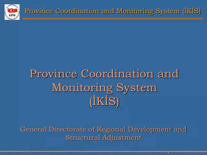province coordination and monitoring system k s
