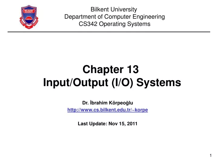 chapter 13 input output i o systems