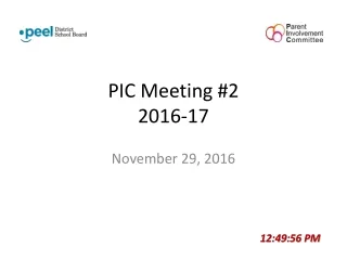 PIC Meeting #2 2016-17