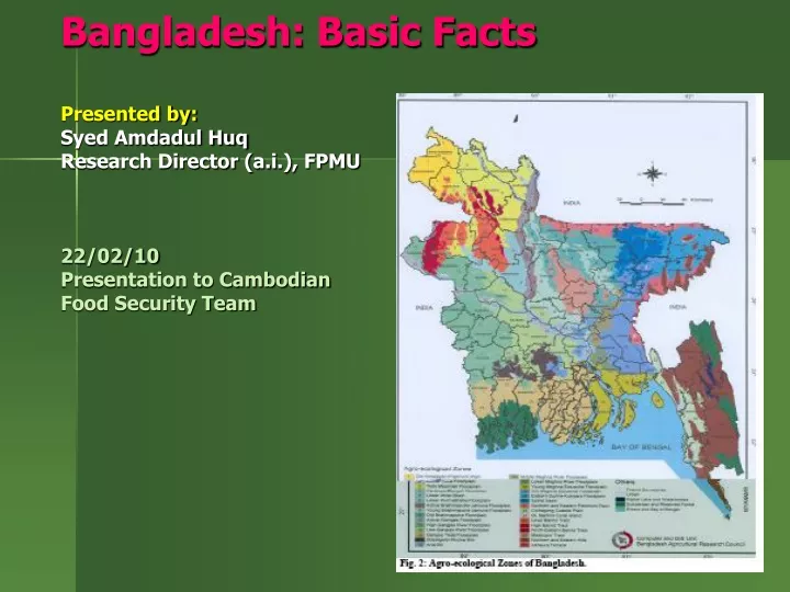 bangladesh basic facts presented by syed amdadul