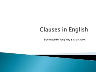 Clauses in English