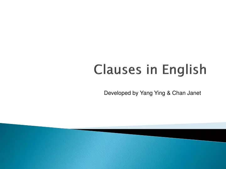 clauses in english