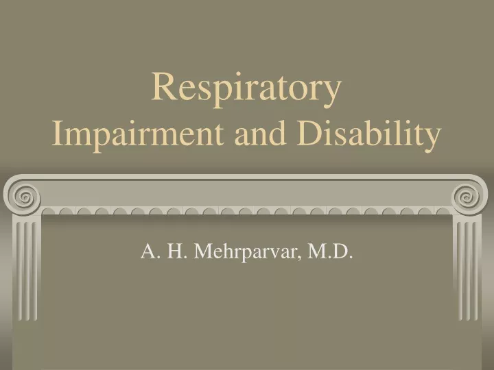 respiratory impairment and disability