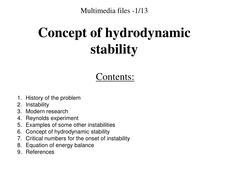 multimedia files 1 13 concept of hydrodynamic