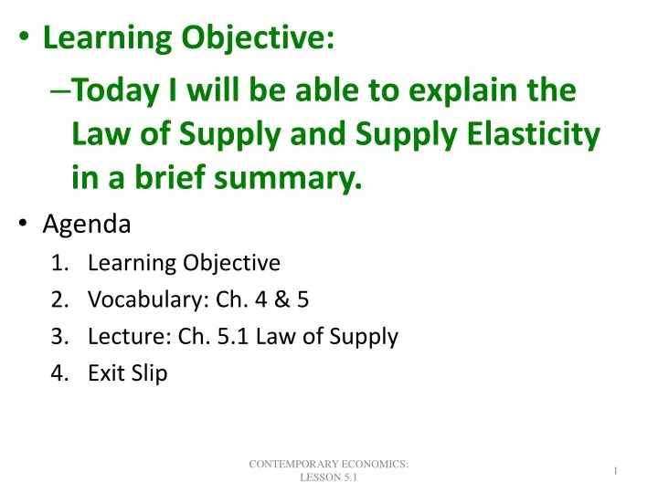 learning objective today i will be able