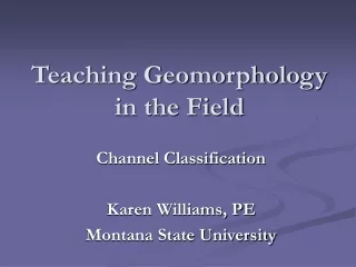 Teaching Geomorphology in the Field