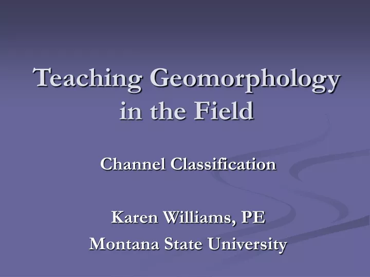 teaching geomorphology in the field