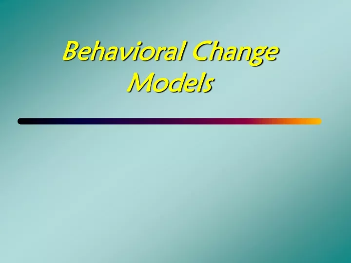 behavioral change models