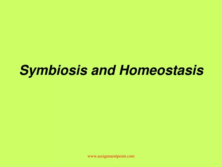 symbiosis and homeostasis
