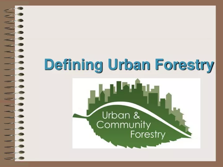 defining urban forestry