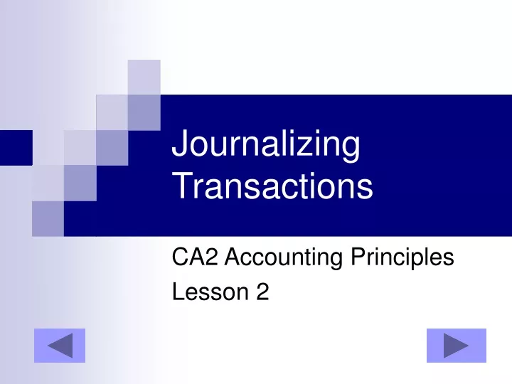 journalizing transactions