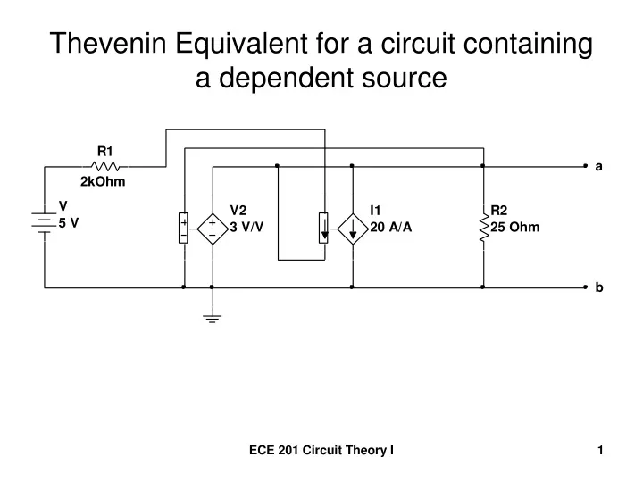 thevenin equivalent for a circuit containing a dependent source