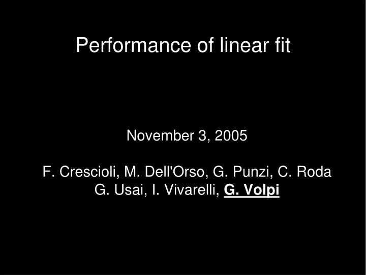 november 3 2005 f crescioli m dell orso g punzi c roda g usai i vivarelli g volpi