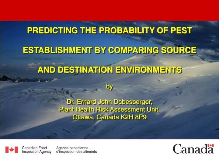 predicting the probability of pest establishment