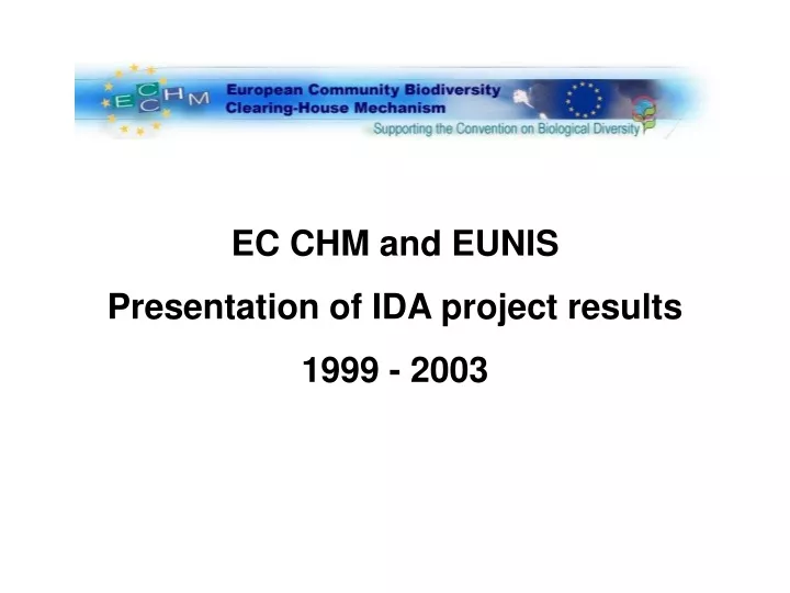 ec chm and eunis presentation of ida project