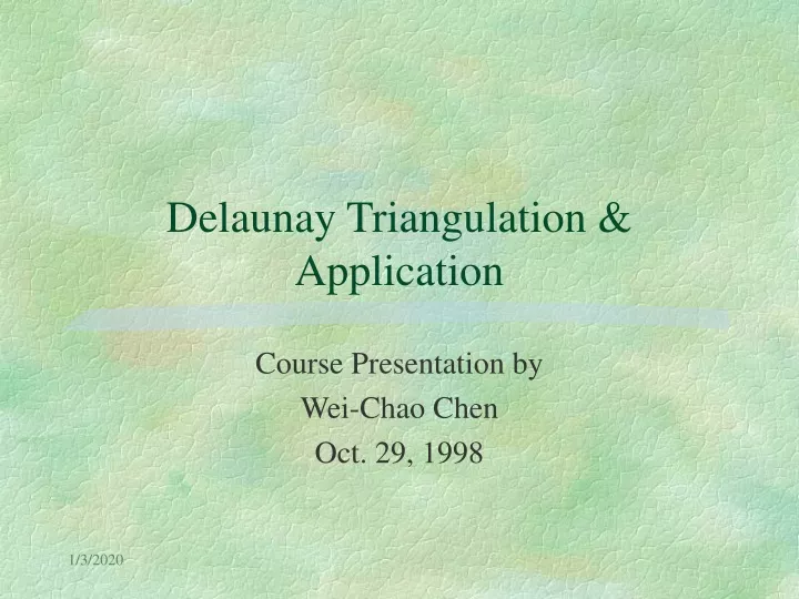delaunay triangulation application