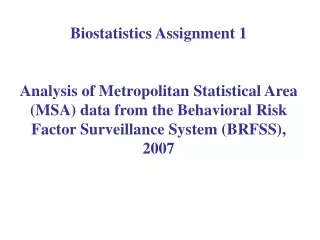 Biostatistics Assignment 1