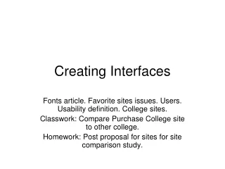 Creating Interfaces