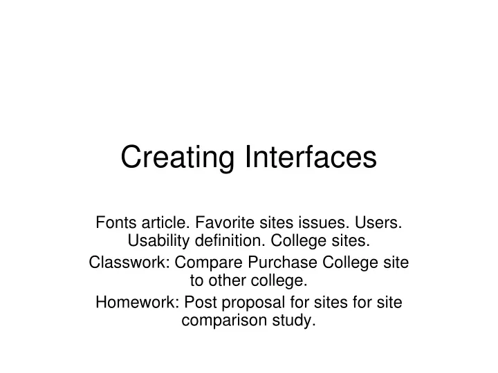 creating interfaces