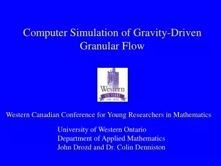 Computer Simulation of Gravity-Driven Granular Flow