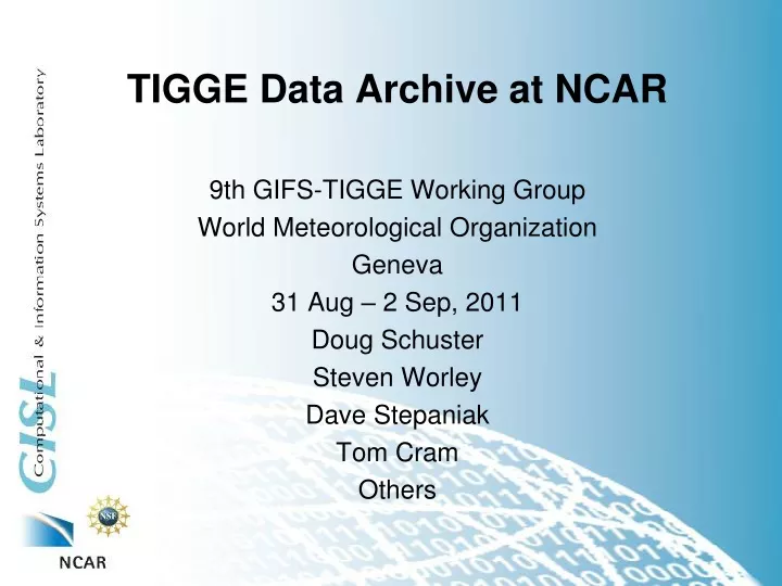tigge data archive at ncar