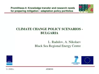 CLIMATE CHANGE POLICY SCENARIOS - BULGARIA
