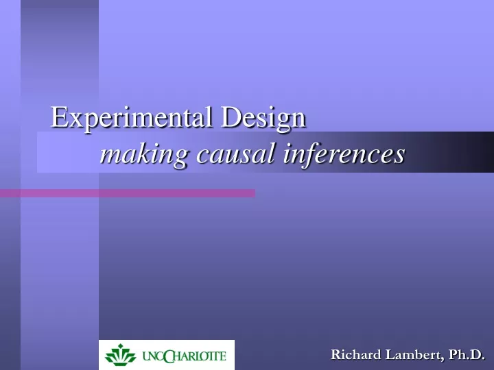 experimental design making causal inferences