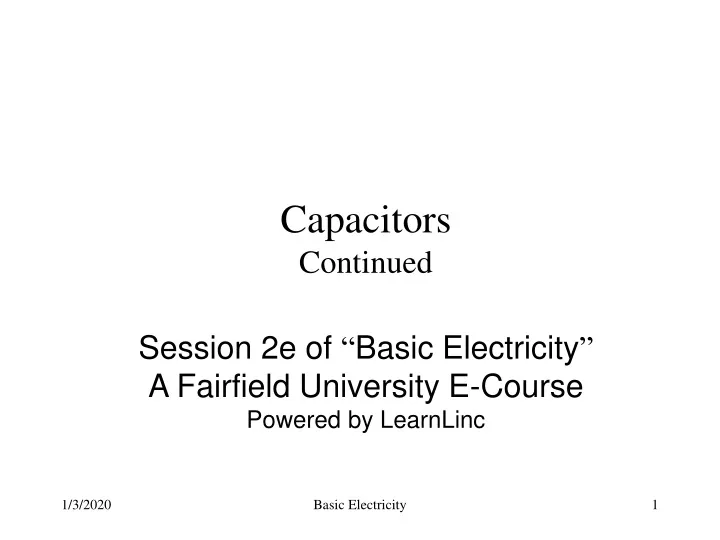 capacitors continued