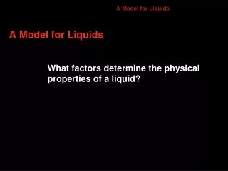 A Model for Liquids