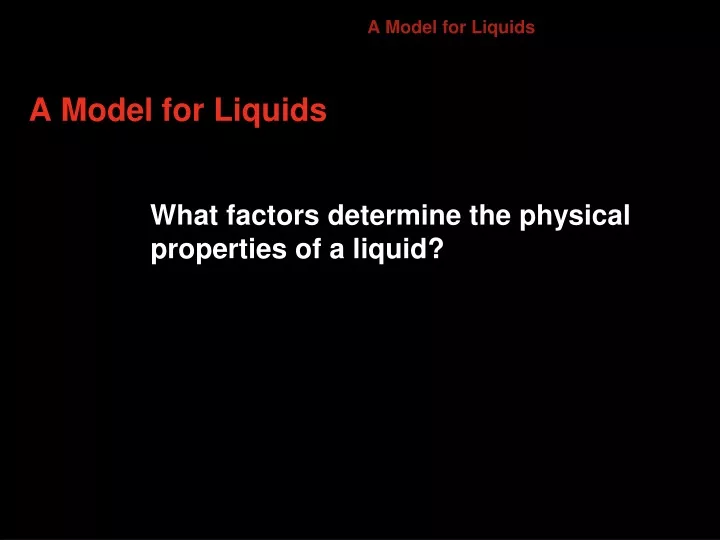 a model for liquids