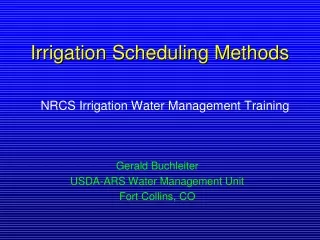 • Flexibility of system to deliver water • Level of control available to the irrigator