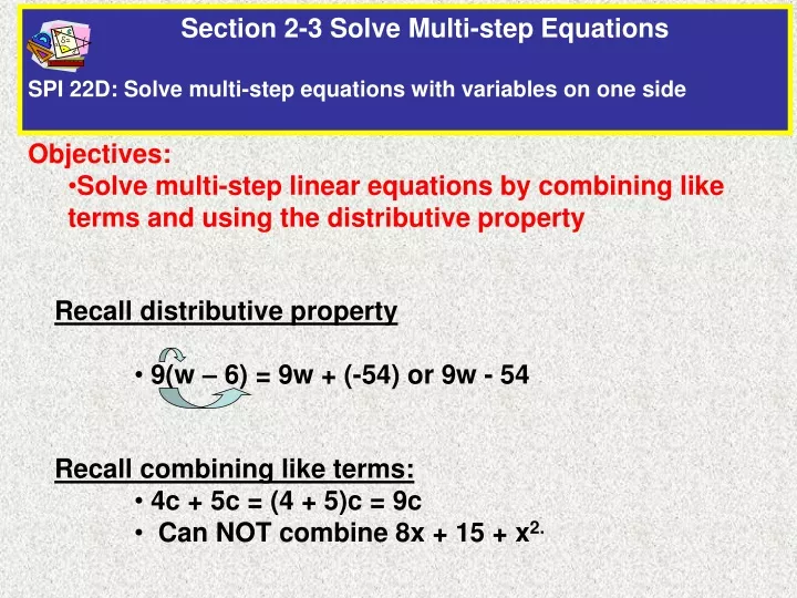section 2 3 solve multi step equations