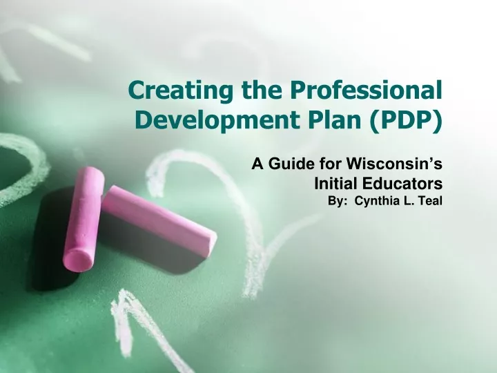 creating the professional development plan pdp