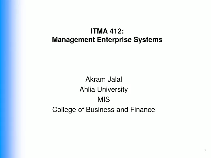 itma 412 management enterprise systems