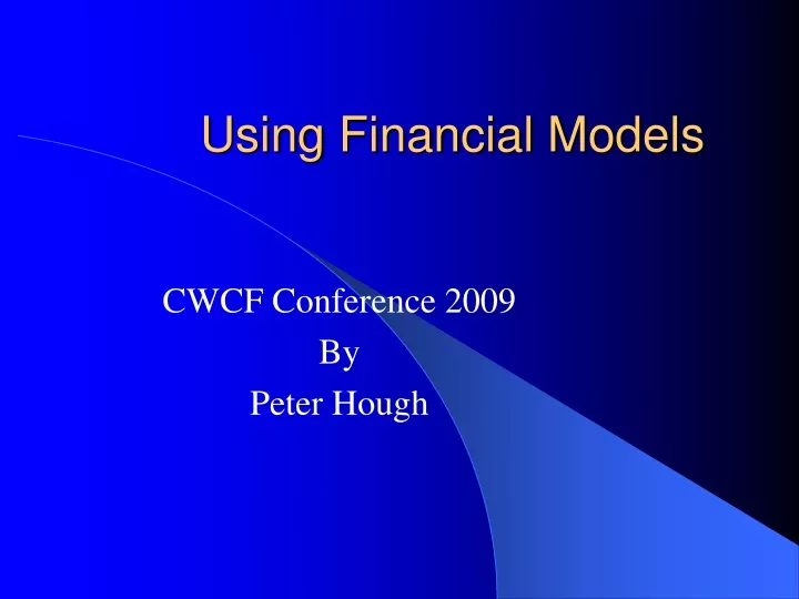 using financial models