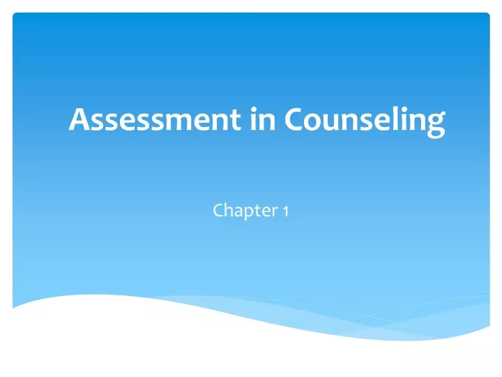 assessment in counseling