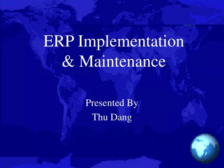 erp implementation maintenance