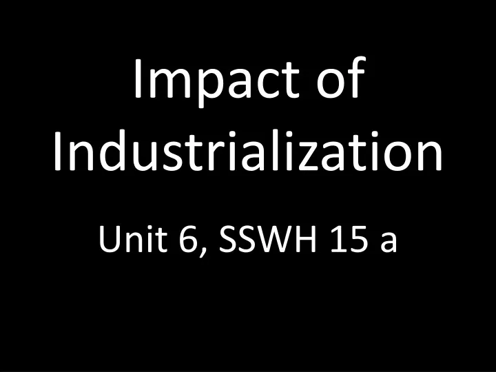 impact of industrialization