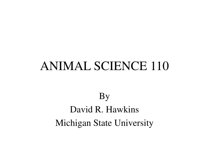 animal science 110