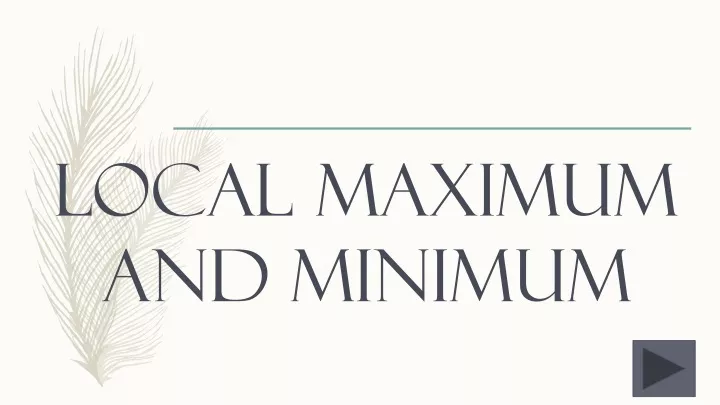 local maximum and minimum