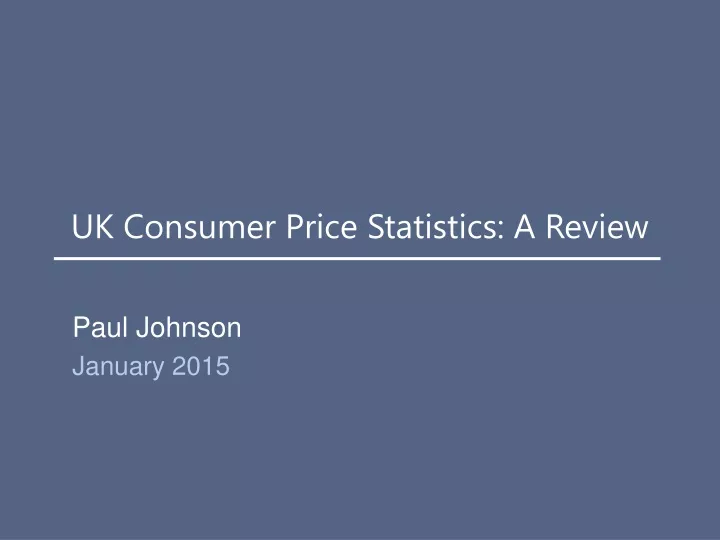 uk consumer price statistics a review