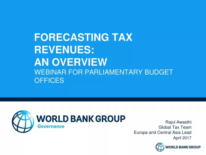 forecasting tax revenues an overview