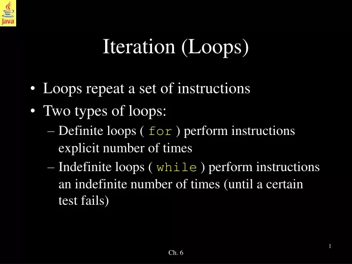 iteration loops