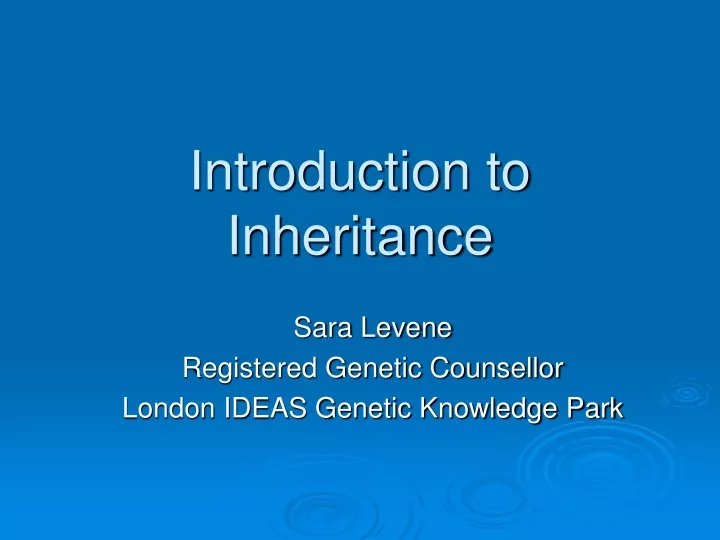introduction to inheritance