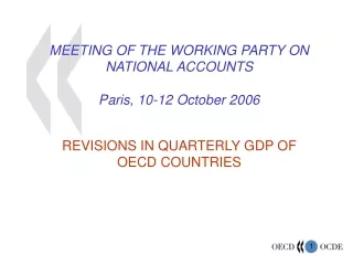 MEETING OF THE WORKING PARTY ON NATIONAL ACCOUNTS Paris, 10-12 October 2006