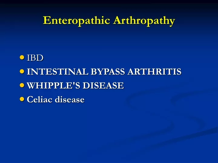 enteropathic arthropathy