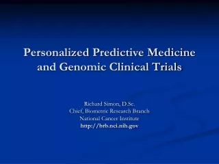 Personalized Predictive Medicine and Genomic Clinical Trials