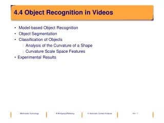 4 .4 Object Recognition in Videos