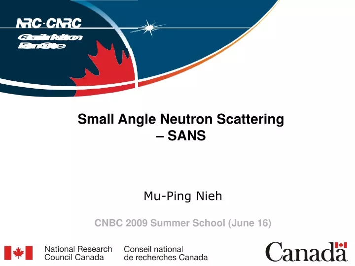 small angle neutron scattering sans mu ping nieh