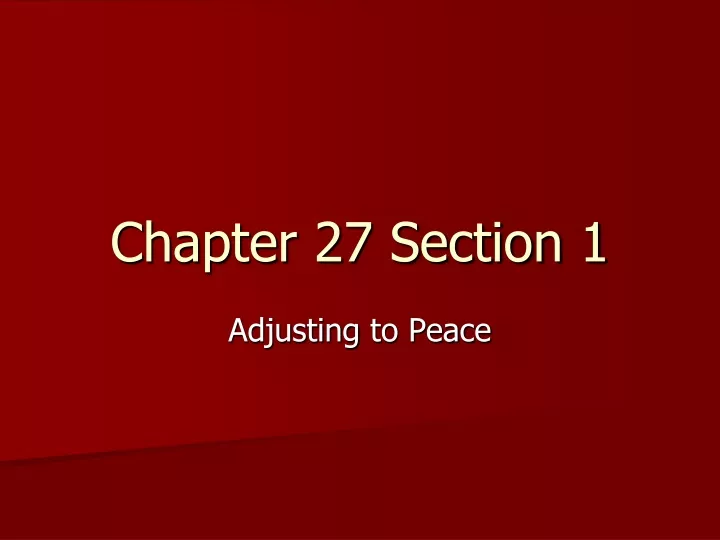 chapter 27 section 1
